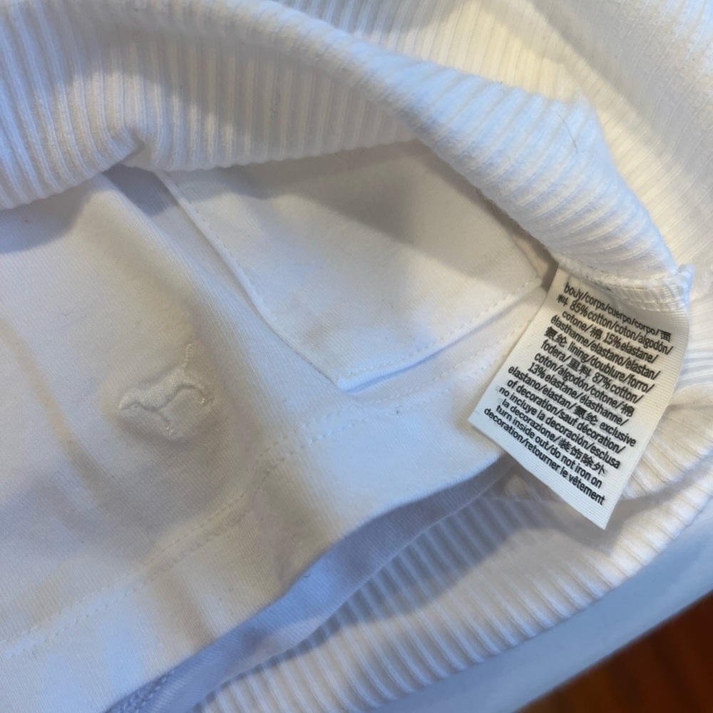 NWOT Pink White Ribbed romper - Picture 3 of 5